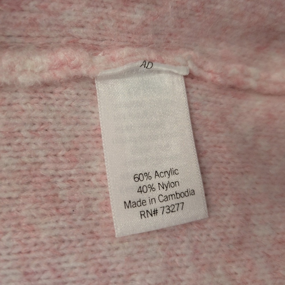 Croft & Barrow Cardigan Women's XL Pink Cable Knit Open Front Pocket - Picture 7 of 10